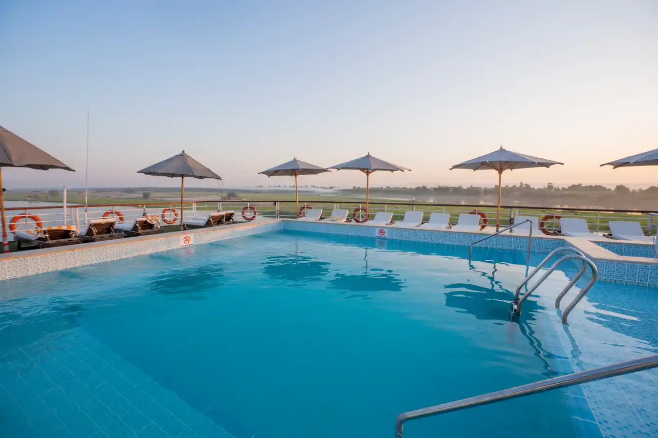 Sun deck of the City and Sea Adonis Nile Cruise Nile cruise